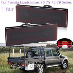 2x Smoked LED Rear Tail Light Lamp For Toyota Landcruiser 70 75 78 79 Series NEW