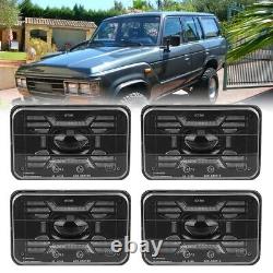 4pcs 4x6 LED Headlights Projector DRL For Toyota Landcruiser 61 62 80 Series