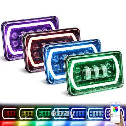 4pcs For FJ80 FZJ80 Toyota Landcruiser 60 80 Series 4X6 LED Headlights RGB Bulb