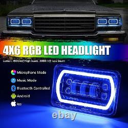 4pcs For FJ80 FZJ80 Toyota Landcruiser 60 80 Series 4X6 LED Headlights RGB Bulb