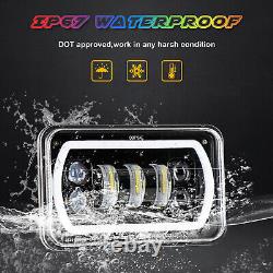 4pcs For FJ80 FZJ80 Toyota Landcruiser 60 80 Series 4X6 LED Headlights RGB Bulb