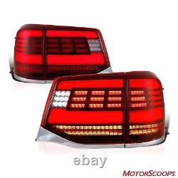 Fit for 16-20 LandCruiser LC200 Series SUV LED Dynamic Signal Tail Lights Red