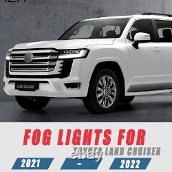 Front Bumper LED Fog Lights For Toyota Land Cruiser 300 Series LC300 2021 2022