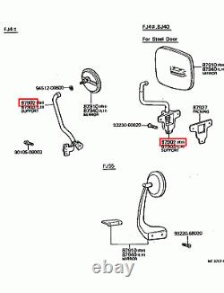 Genuine Toyota LandCruiser 45 Series FJ BJ Right RH Door Side Mirror Holder Arm