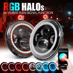 LED Headlights RGB Rainbow Halo For Toyota Landcruiser HZJ75 75 78 79 series