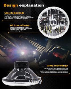 Pair 7inch LED Headlight DRL For Toyota Landcruiser HZJ75 60 70 73 78 79 Series