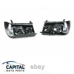 Pair of Black Performance Headlights Left & Right Toyota LandCruiser 100 series
