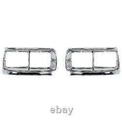 Quad Square Headlight Housing Chrome Bezels for Toyota 80 Series Land Cruiser