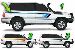 Retro Side Stripes Livery Graphics Fits Toyota Land Cruiser 1998-2007 100 Series